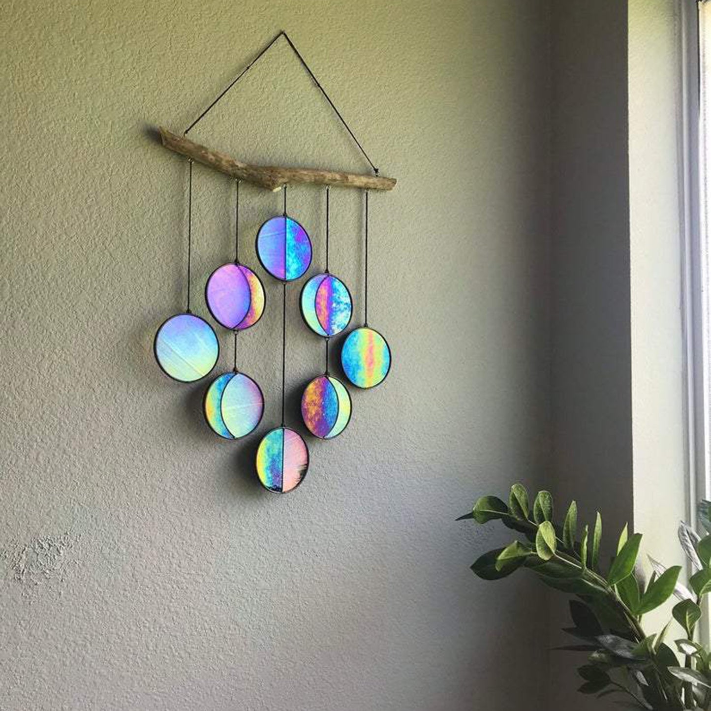 Hanging Mirror - Rainbow Moon Phase