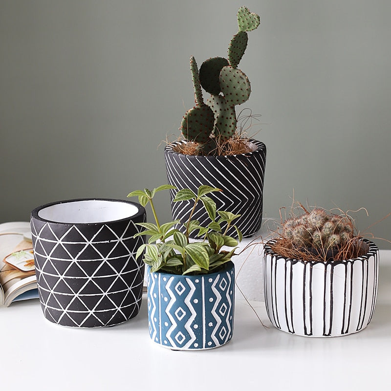 Retro Cement flowerpot