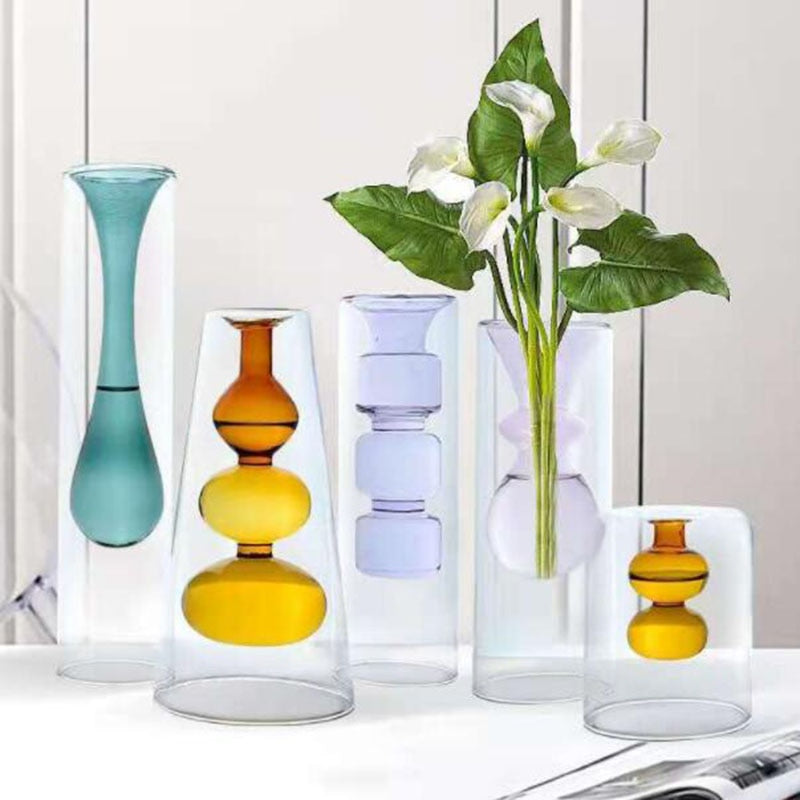 Modern Vase Double Layer Glass