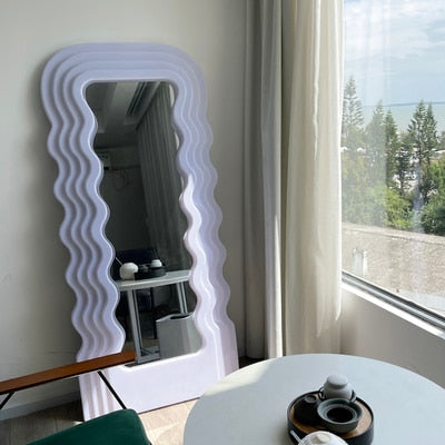 Nordic Design, Led Light Wavy Frame Mirror