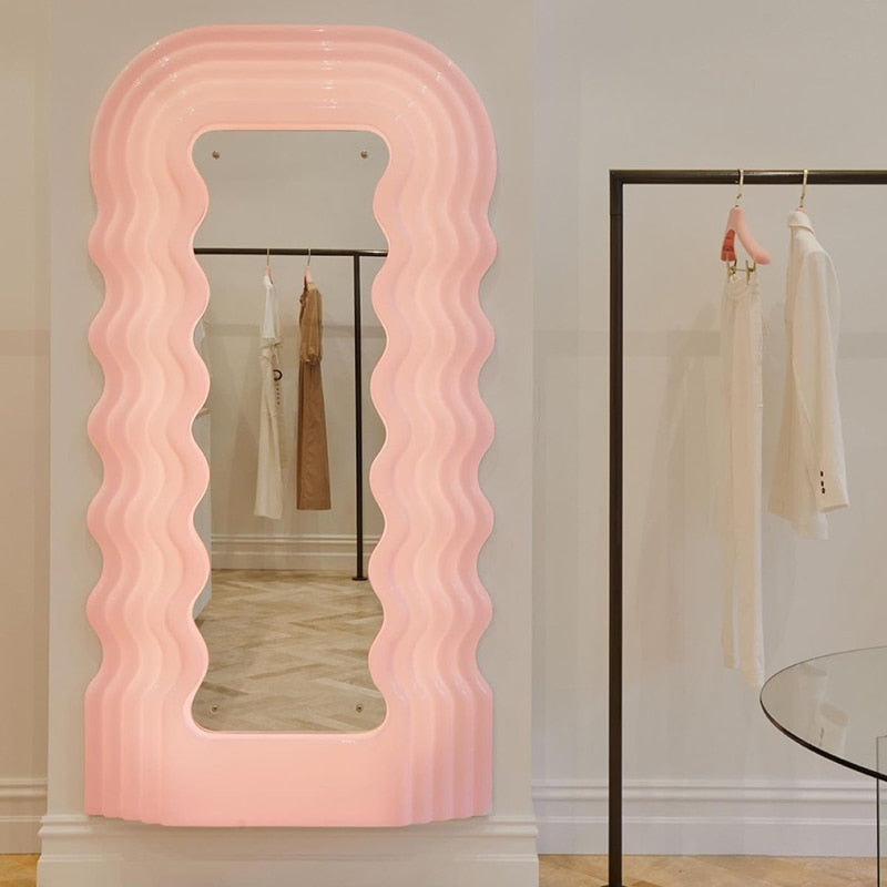 Nordic Design, Led Light Wavy Frame Mirror