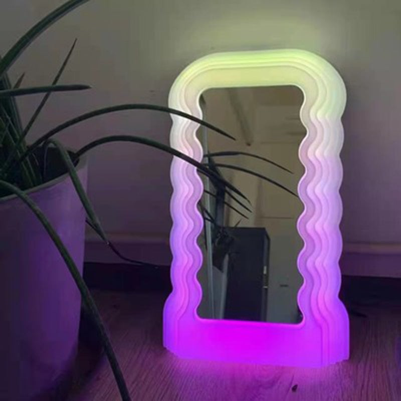 Nordic Design, Led Light Wavy Frame Mirror